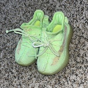 Yeezy Kids Lime Green Sneakers